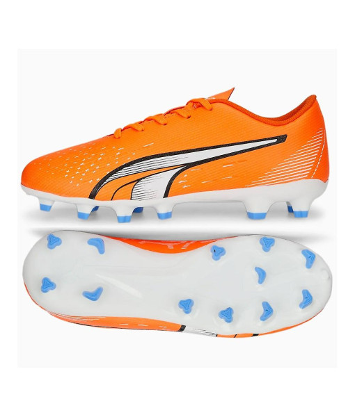 Soulier Soccer Puma Ultra Play, Orange/Blanc/Bleu, Junior