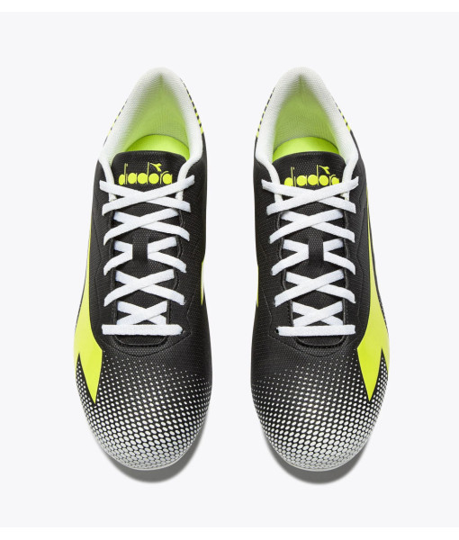 Soulier Soccer Diadora Pichichi 8 MG14 Senior, Noir/Jaune Fluo/Silver