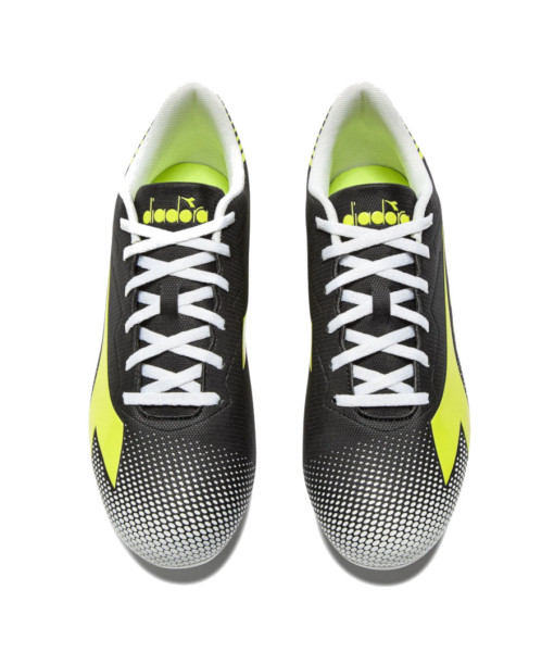 Soulier Soccer Diadora Pichichi 8 MG14 Senior, Noir/Jaune Fluo/Silver