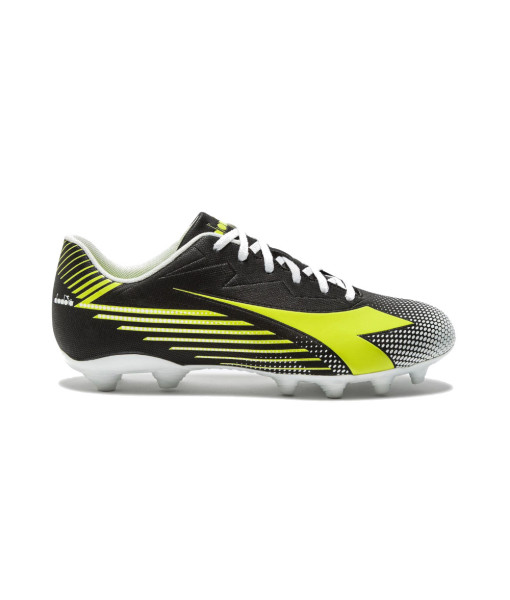 Soulier Soccer Diadora Pichichi 8 MG14 Senior, Noir/Jaune Fluo/Silver