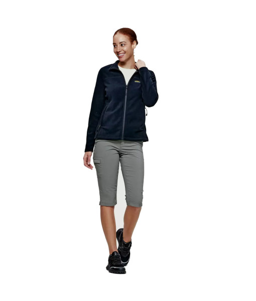Chandail Chlorophylle Nilas Polaire Zip Femme, Noir Pur