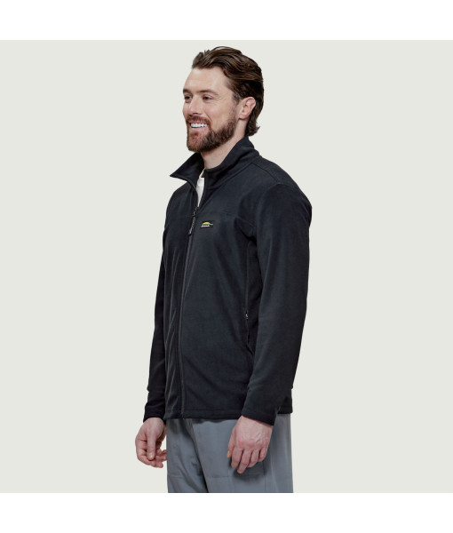 Chandail Chlorophylle Nilas Polaire Zip Homme, Noir Pur