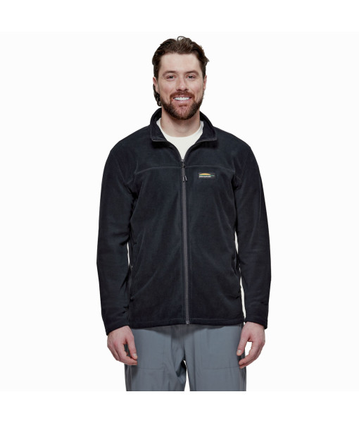 Chandail Chlorophylle Nilas Polaire Zip Homme, Noir Pur