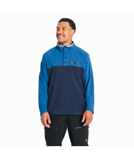 Chandail Chlorophylle Nilas Polaire Snap Homme, Bleu Marine / Quartz Bleu