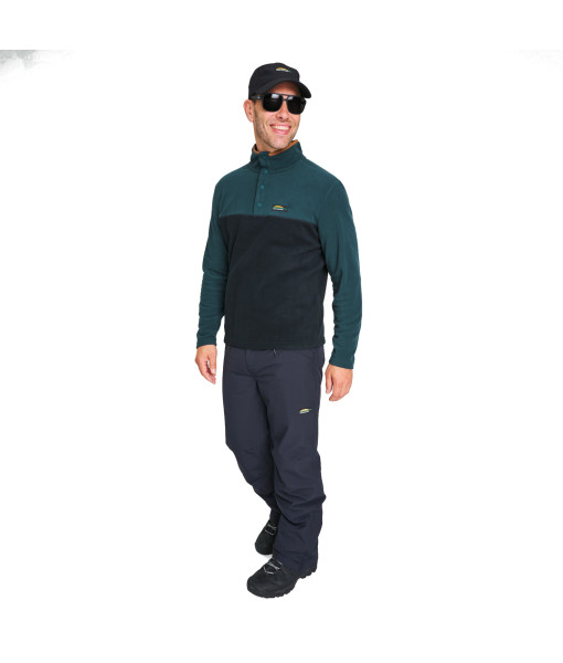 Chandail Chlorophylle Nilas Polaire À Snap Homme, Taïga/Noir Pur
