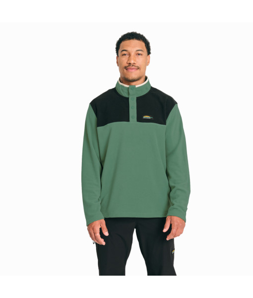 Chandail Chlorophylle Nilas Polaire Snap Homme, Varech / Noir Pur