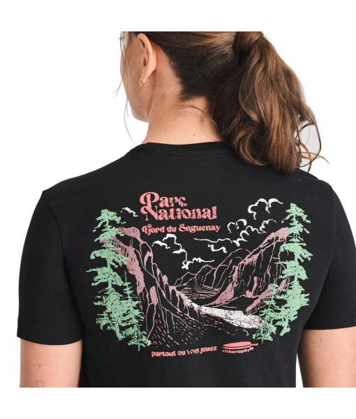 T-shirt Chlorophylle Parc National Femme, Noir Pur