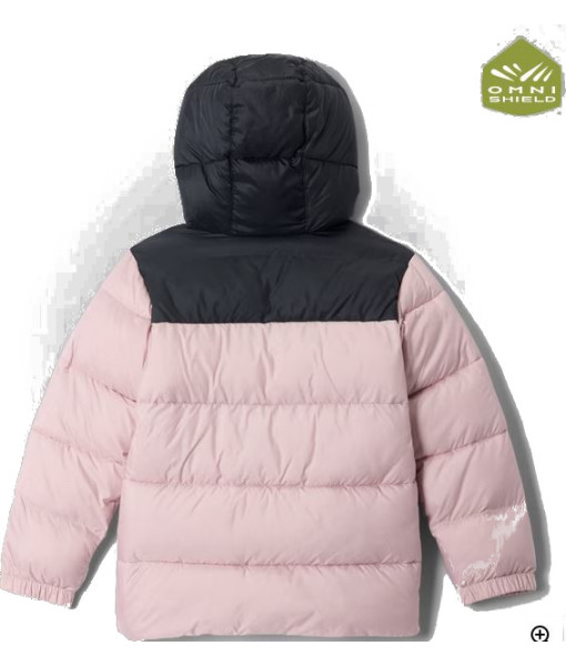 Manteau Columbia Puffect Capuchon Fille, Rose Mineral/ Noir