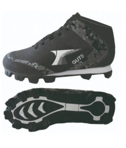 Soulier Guts Baseball/Football Diamond Mid Senior, Noir/Gris