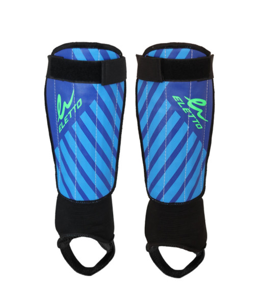 Protège-Tibias Soccer Eletto Victory VI Soft Shell, Azure Royal/Vert Neon